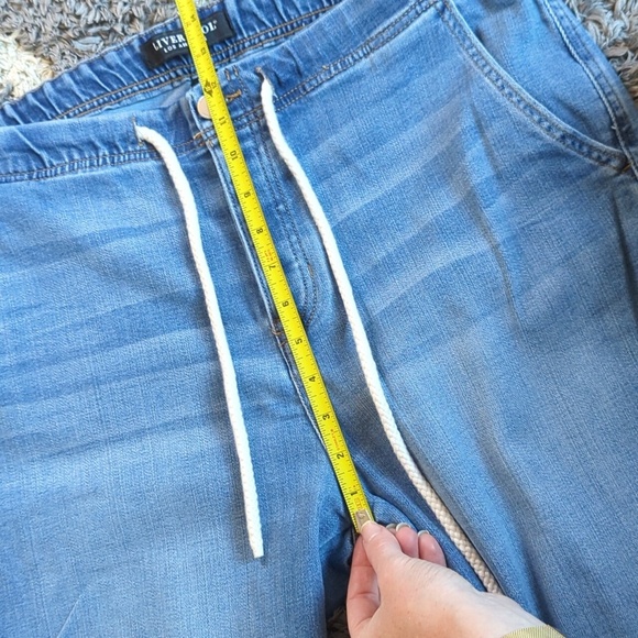 Liverpool The Rascal Tie Front In Conway Elastic Waist Denim Capri Size 14/32 - Picture 7 of 7